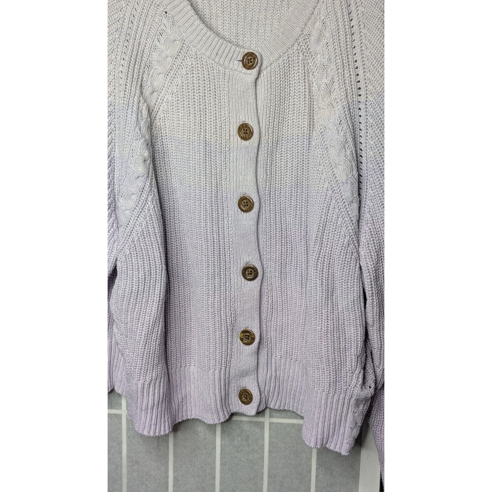 Universal Thread Women's Cropped Button Down Cardigan XL Sweater Purple Ombre - Picture 2 of 9
